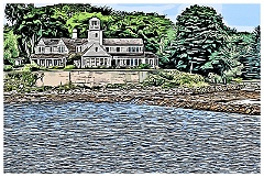 Poplar Point Lighthouse in Rhode Island - Digital Painting